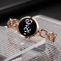 Luxury Women LED Digital Watch Rose Gold Stainless Steel Ladies Dress Wristwatch for Women Electronic Bracelet Watch Reloj Mujer