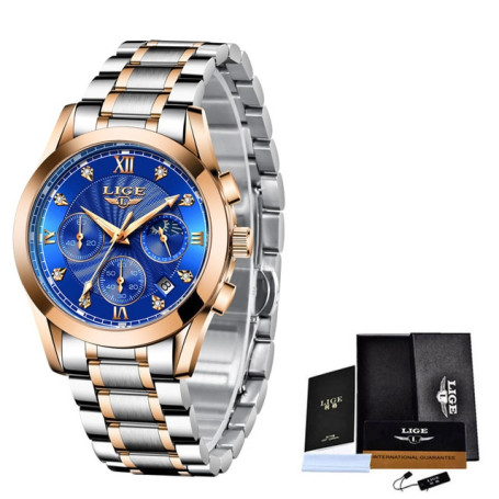 LIGE  Fashion Watch Women Watches Ladies Creative Steel Women Bracelet Watches Female Waterproof Clocks Relogio Feminino