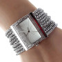 Quartz Wristwatch Women's Watch RelogioFeminino Silver Tone Band Rhinestone Bangle Bracelet Watch For WomenMontreFemmeRelojMujer