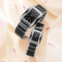 Taisige New Fashion Leisure Stainless Steel Couple Watch Ceramic Band Quartz Watch Men's Watch Women's Watch