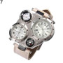Creative 4 Dials Digital Bracelet Watches Men Chic Dual Movement Quartz Sport Watch Waterproof Outdoor Thermometer Compass Clock