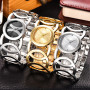 New Ladies Watch Fashion Simple Women Shiny Rhinestone Stainless Steel Bangle Bracelet Dress Quartz WristWatch Gift часы женские