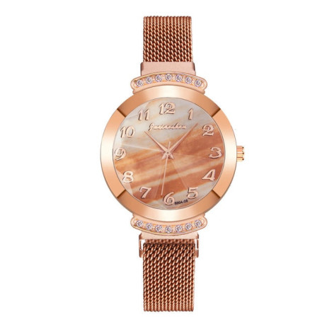 Women Arabic Numbers Watch Magnetic Strap Fashion Rhinestone Green Dial Quartz Watches Clock Zegarek Damski