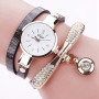 Duoya Brand Bracelet Watches For Women Luxury Gold Crystal Fashion Quartz Wristwatch Clock Ladies Vintage Watch
