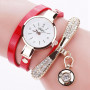 Duoya Brand Bracelet Watches For Women Luxury Gold Crystal Fashion Quartz Wristwatch Clock Ladies Vintage Watch