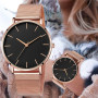 Reloj Mujer Ladies Fashion Metal Hour Casual Watch Simple Quartz Wrist Watch Female Black Mesh Stainless Steel Watch Saa Bracele