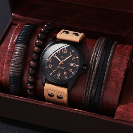 4pcs Watches Set Fashion Watch Men Sport Men's Quartz Watch For Men Business Clock relogio masculino