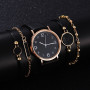 Top Style 5PCS Set Watch For Women Luxury Leather Analog Ladies Quartz Wrist Watch Fashion Bracelet Watch Set Relogio Feminino