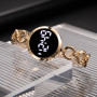 LED Digital Watch for Luxury Women Rose Gold Stainless Steel Ladies Dress Wristwatch Women Electronic Bracelet Watch Reloj Mujer