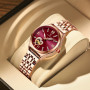 Women Fashion Rose Gold Stainless Stain Steel Ladies Watch Waterproof Quartz Wristwatch Romantic