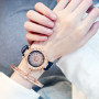 2pcs Women Watches Set Starry Sky Ladies Bracelet Watch Casual Leather Sports Quartz Watches（No Box）