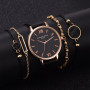 5pcs Watch Set Women  Woman Quartz Wristwatch Leather Ladies Bracelet Luxury Watch Casual Relogio Femenino Gift for Girlfriend