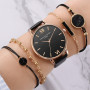 5pcs Watch Set Women  Woman Quartz Wristwatch Leather Ladies Bracelet Luxury Watch Casual Relogio Femenino Gift for Girlfriend