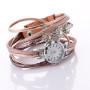 Women's Watch Fashion Luxury Diamond Circle Leather Band Bracelet Ladies Watch Female Watch  Reloj Mujer Design Bracelet
