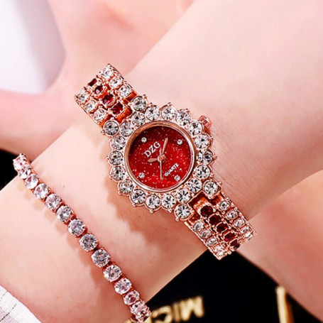 Colorful diamond watch women full of stars steel belt full of diamonds women's watch luxury dial set diamond star bracelet watch