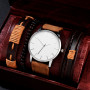 4pcs Watches Men Top Brand Luxury Casual Leather Quartz Men's Watch Business Clock Male Sport Wristwatch no box