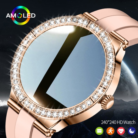 LIGE Woman Smart Watch AMOLED Screen Blood Pressure Heart Rate Monitoring IP68 Waterproof Watch Ladies Smartwatch Fashion  +Gift