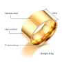 Rose Gold/Silver Plated/Gold Color Simple Design 10MM Wide Stainless Steel Rings Trendy Wedding Ring Jewelry For Women Men