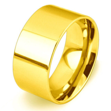 Rose Gold/Silver Plated/Gold Color Simple Design 10MM Wide Stainless Steel Rings Trendy Wedding Ring Jewelry For Women Men