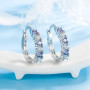 New Fashion Classic Simple Creative Colorful Zircon Earrings for Women Trend Luxury Blue Rhinestone Jewelry Gifts