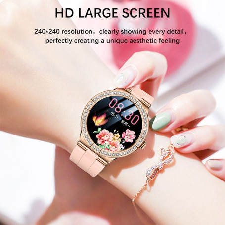 LIGE Woman Smart Watch AMOLED Screen Blood Pressure Heart Rate Monitoring IP68 Waterproof Watch Ladies Smartwatch Fashion  +Gift