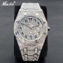 Luxury Full Diamond Watches For Men Top Brand Hip Hop Iced Out Arab Number Watch Men Fashion Steel Waterproof Clock