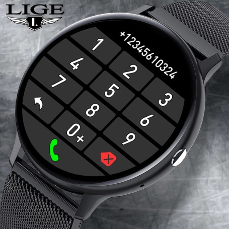 LIGE Bluetooth Answer Call Smart Watch For Men Smartwatch Full Touch Dial Call Fitness Tracker IP68 Waterproof 5G ROM Clock New