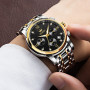 Top Brand OLEVS Luxury Quartz Watch for Men Waterproof Stainless Steel Watch Man Luminous Stop Date Display Wristwatch for Male
