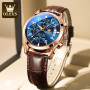 OLEVS 2878 Quartz Men Watch Classic Waterproof Luminous Wristwatch Leather Strap Date Display Luxury Top Brand Watch for Men Hot