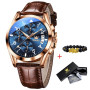 OLEVS 2878 Quartz Men Watch Classic Waterproof Luminous Wristwatch Leather Strap Date Display Luxury Top Brand Watch for Men Hot