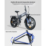 Electric Bicycle Tesgo Hummer Pro Adult Electric Folding Bicycle, 1000W, 8-speed Hydraulic Brake, Samsung 48V, 17.5 AH E-bike