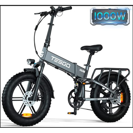 Electric Bicycle Tesgo Hummer Pro Adult Electric Folding Bicycle, 1000W, 8-speed Hydraulic Brake, Samsung 48V, 17.5 AH E-bike