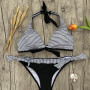 Micro Striped Bikini set Two-piece swimsuit Patchwork Bandage Bikini Push Up sexy Bathing Suit Women Swimwear