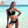 Andzhelika Solid Push Up Bikinis Women Bandage Bikini Sets Swimsuit Sexy Halter Two Pieces Beachwear Bathing Suit Swimwear