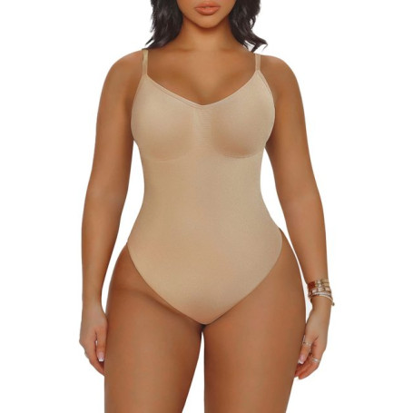 LILVIGOR Black Bodysuit Women Tummy Control Shapewear Seamless Sculpting  Body Shaper Sleeveless Tops V-Neck Camisole Jumpsuit