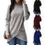 Women's wear new European and American women's hoodie medium and long sleeved sweater