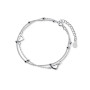 VENTFILLE 925 Silver Double Love Heart Hollow Round Beads Bracelet Female Fashion Romantic Jewelry Classic Adjustable