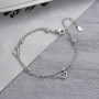 VENTFILLE 925 Silver Double Love Heart Hollow Round Beads Bracelet Female Fashion Romantic Jewelry Classic Adjustable