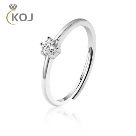 KOJ 0.25 CT Moissanite Ring Female 925 Sterling Silver Classic All-match 18k Gold Plated Female Ring Engagement Gift