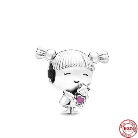 Europe 925 Sterling Silver Family Charm Fit Original Bracelet Jewelry Pendant Boy Girl Sparkling Mom Bead Sisters Dangle
