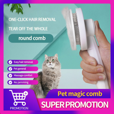 EW Cat Comb Hair Removal Pet Magic Comb Long and Short Cat Puppet Hair Loss Cat and Dog Universal Needle Comb