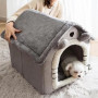 Soft Cat Bed Deep Sleep House Dog Cat Winter House Removable Cushion Enclosed Pet Tent For Kittens Puppy Cama Gato Supplies