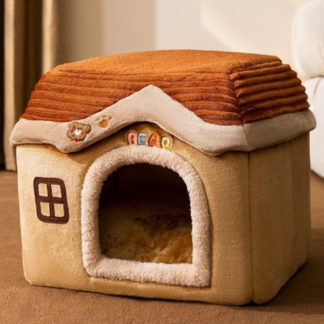 Soft Cat Bed Deep Sleep House Dog Cat Winter House Removable Cushion Enclosed Pet Tent For Kittens Puppy Cama Gato Supplies