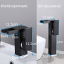 Luxury LED Luminous wash basin Black Basin Faucet Tall And Short Tap Bathroom Single Handle Cold and Hot Water Flow Produces