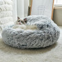 Winter Long Plush Pet Cat Bed Round Cat Cushion House  Warm Cat Basket Cat Sleep Bag Cat Nest Kennel 2 In 1 For Small Dog Cat