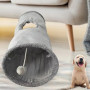 Collapsible Cat Tunnel Tube Play Tent Cat Toy Indoor Puppy Plush Ball for Exercising Hiding Training Pet Interactive Supplies