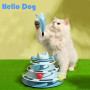 4-layer Rotatable Track Amusement Plate Cat Toy with Amusing Cat Stick Cat Intelligence Interactive Training Toy with Balls