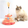 4-layer Rotatable Track Amusement Plate Cat Toy with Amusing Cat Stick Cat Intelligence Interactive Training Toy with Balls