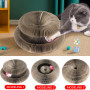 Interactive Cat Scratch Board Funny Kitten Toy with Bell Ball Cat Grinding Claw Cat Climbing Frame Corrugated Cat Scratch Toy