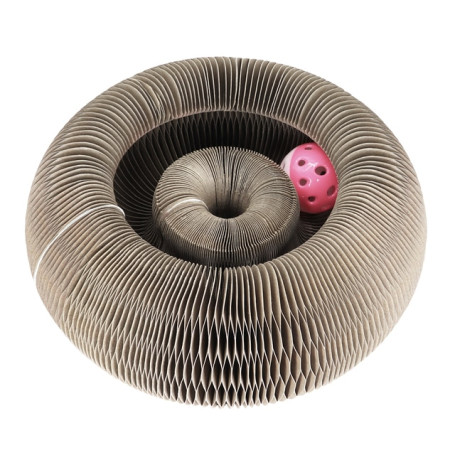 Interactive Cat Scratch Board Funny Kitten Toy with Bell Ball Cat Grinding Claw Cat Climbing Frame Corrugated Cat Scratch Toy